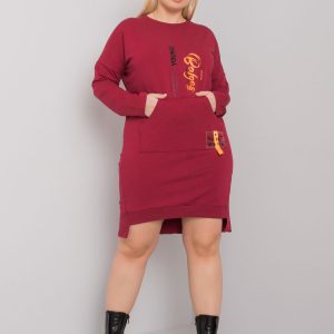 Burgundy plus size sweatshirt dress Akira