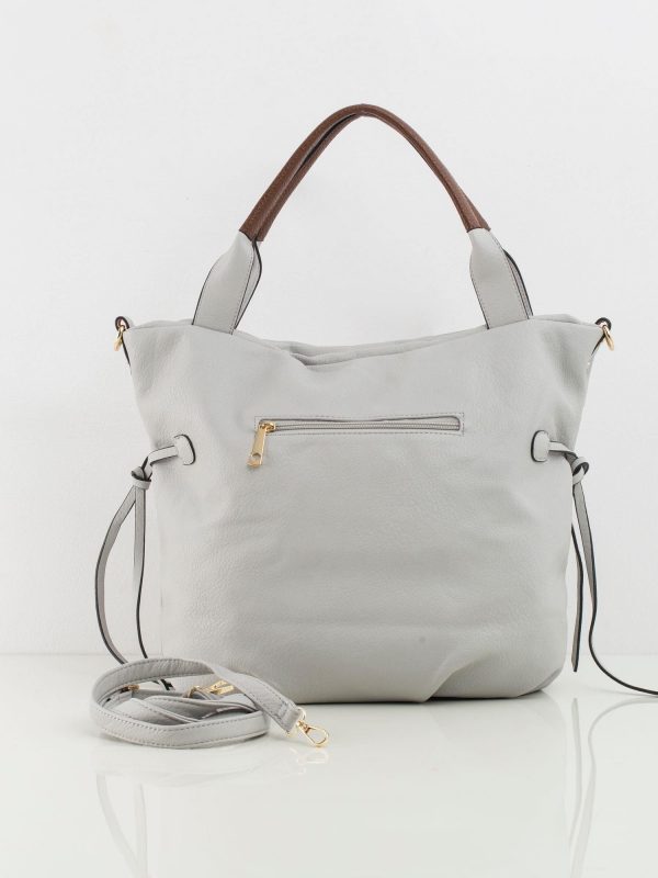 Light Grey Eco Leather Shoulder Bag