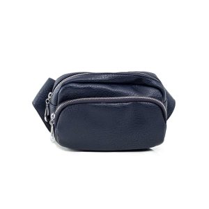 Navy blue eco-leather kidney sachet