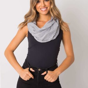 Grey-pink polka dot scarf