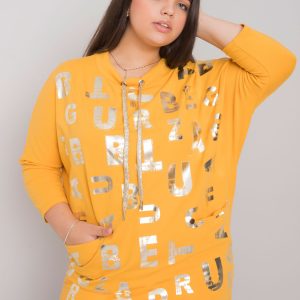 Yellow Plus Size Blouse with Keziah Print