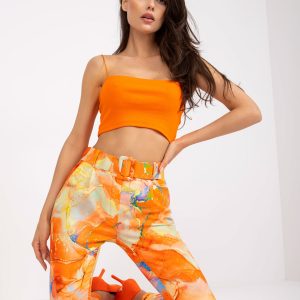 Orange Pattern Women's Pants