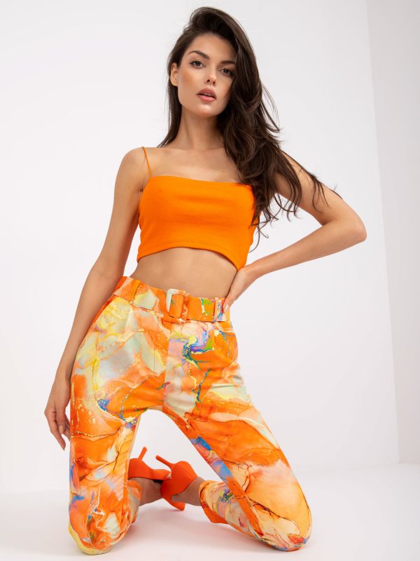 Orange Pattern Women's Pants