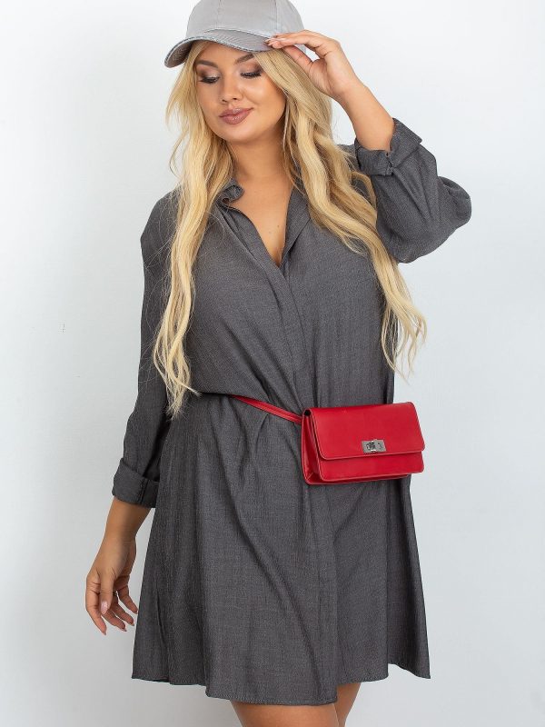 RUE PARIS Dark Grey Plus Size Dress Jessica