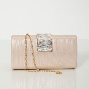 Beige clutch bag