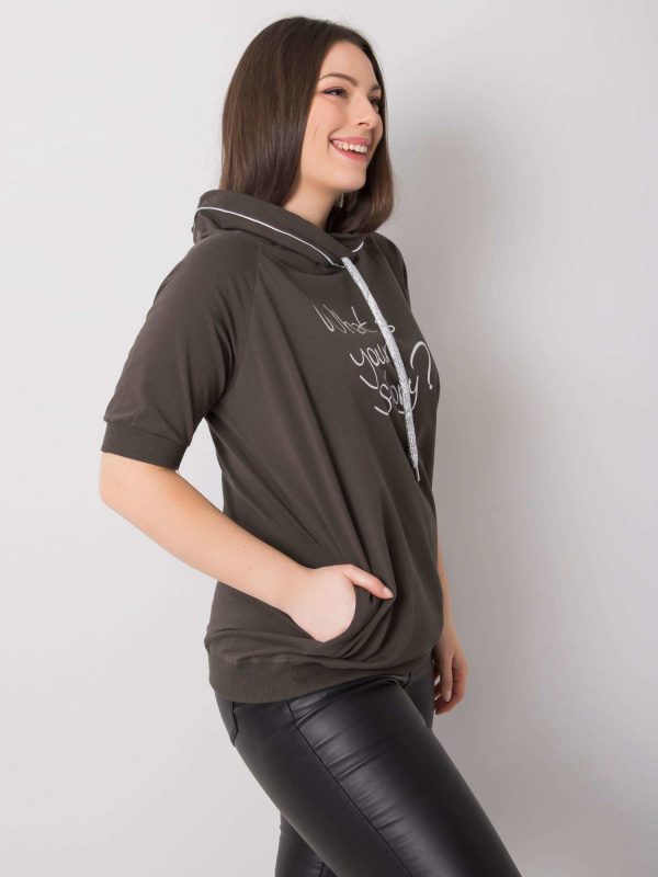 Dark Khaki Sweatshirt Plus Size Whitney