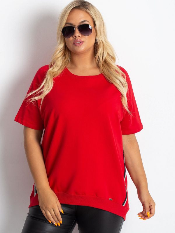 Red Plus Size Holiday Blouse