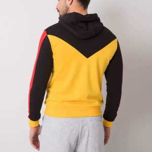 Braxton Men's Black and Yellow Hoodie