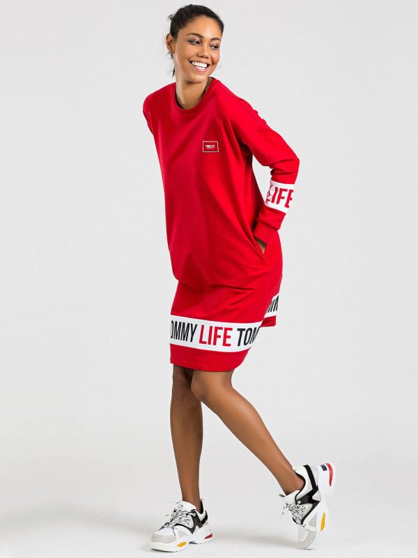 TOMMY LIFE Red Sports Dress