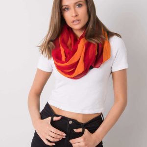 Red-orange pattern scarf