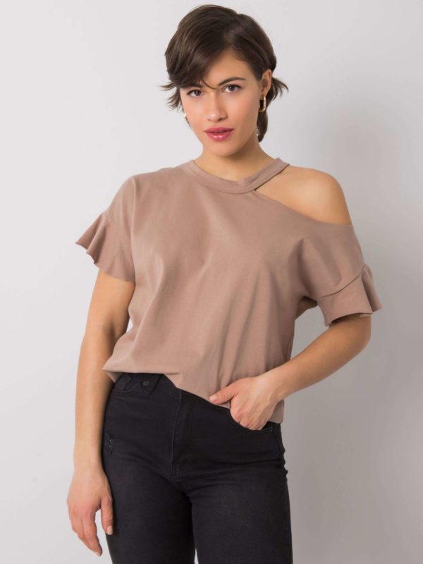 Dark beige blouse Rosalee