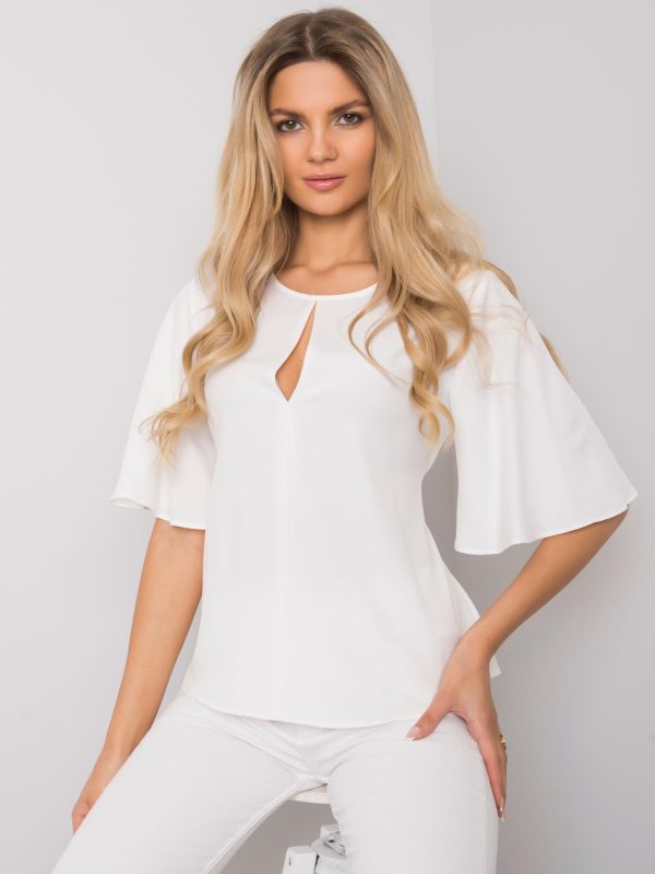 White blouse with tie Mayssa RUE PARIS