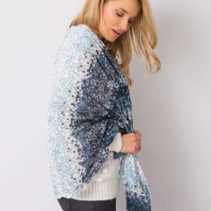 Dark blue scarf with patterns