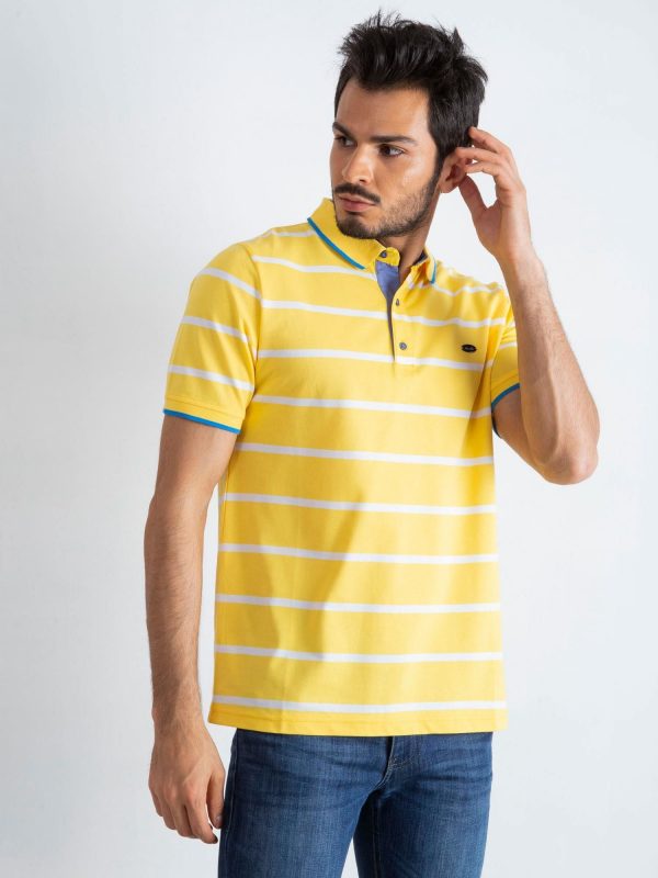 Yellow Men's Throwback Polo Shirt