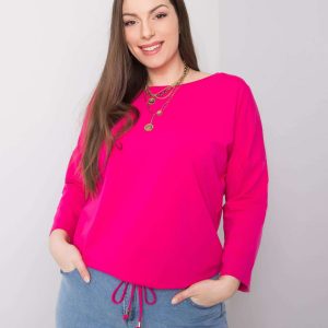 Fuchsia plus size cotton blouse Sandy