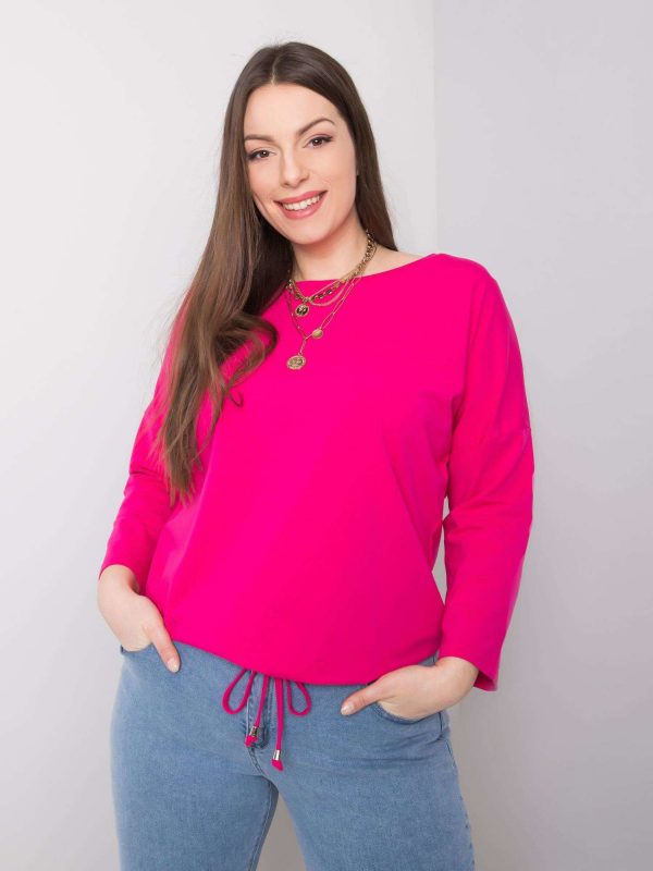 Fuchsia plus size cotton blouse Sandy