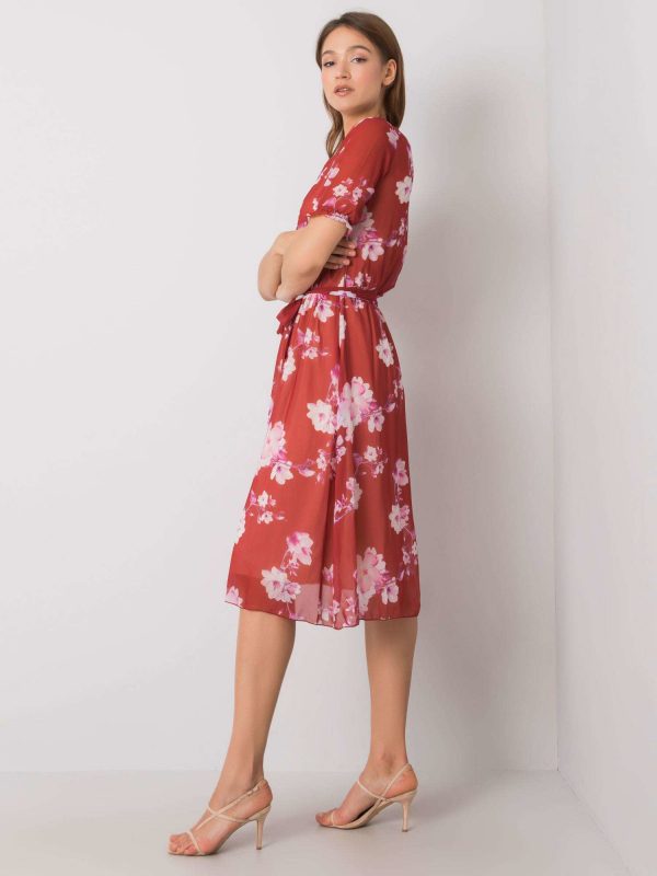 Brick dress with flowers Audette