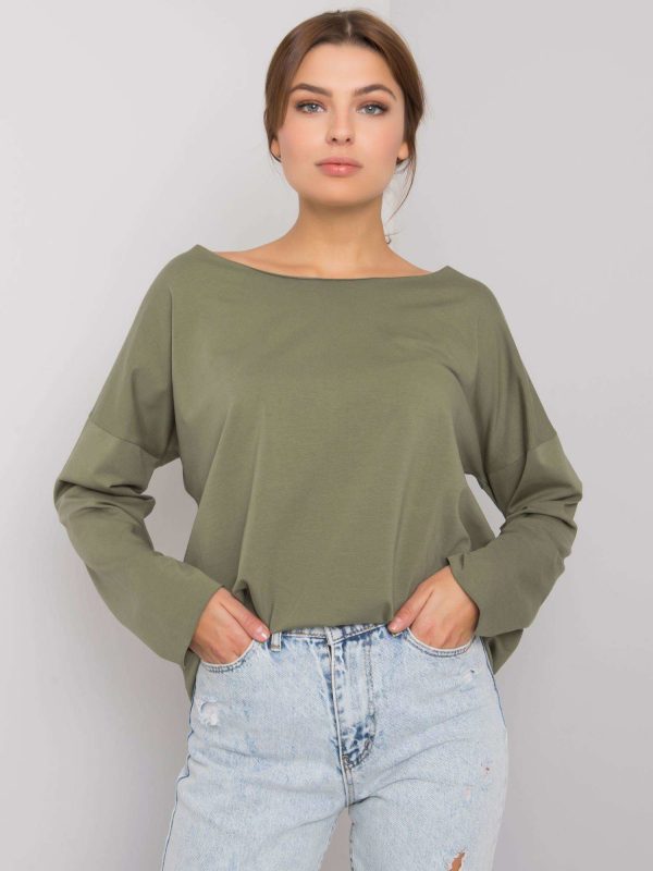 Khaki Leyah Long Sleeve Blouse