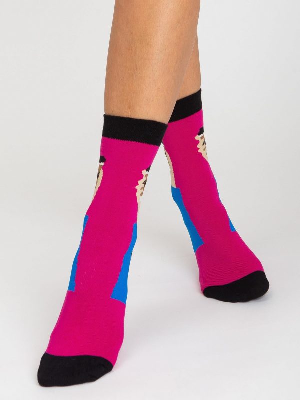 Dark pink socks for women