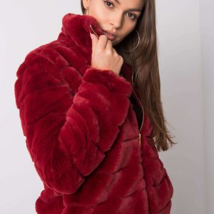 Dark red fur jacket Kirah SUBLEVEL