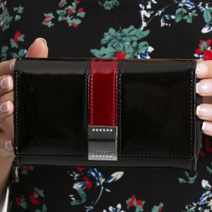 Black Leather Patent Wallet