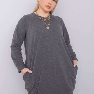 Dark Grey Melange Plus Size Dress Ariadne