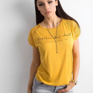 Yellow T-shirt with inscription