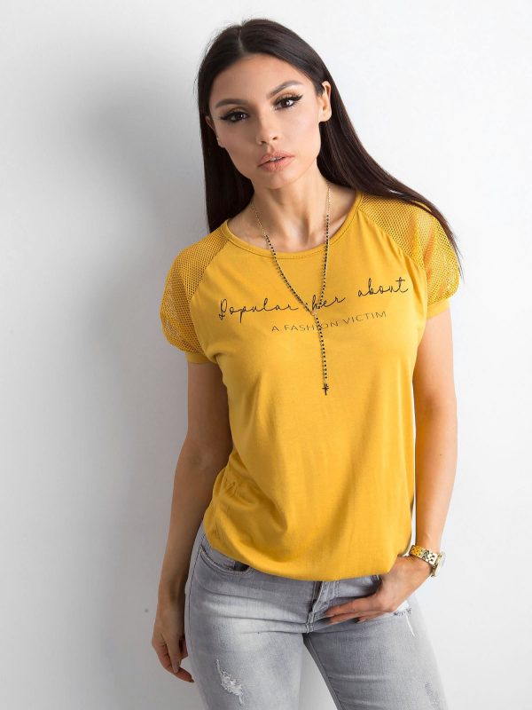 Yellow T-shirt with inscription