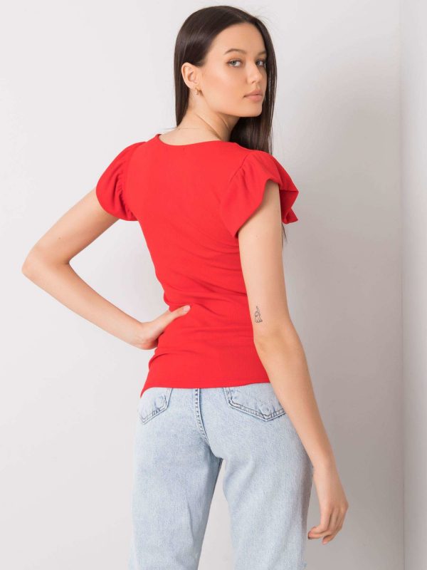 Red blouse with Waverly lacing