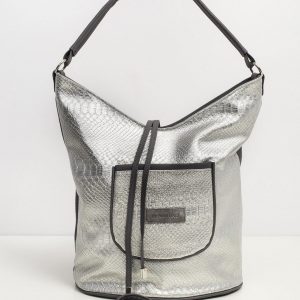 Silver Ladies Bag with Pocket