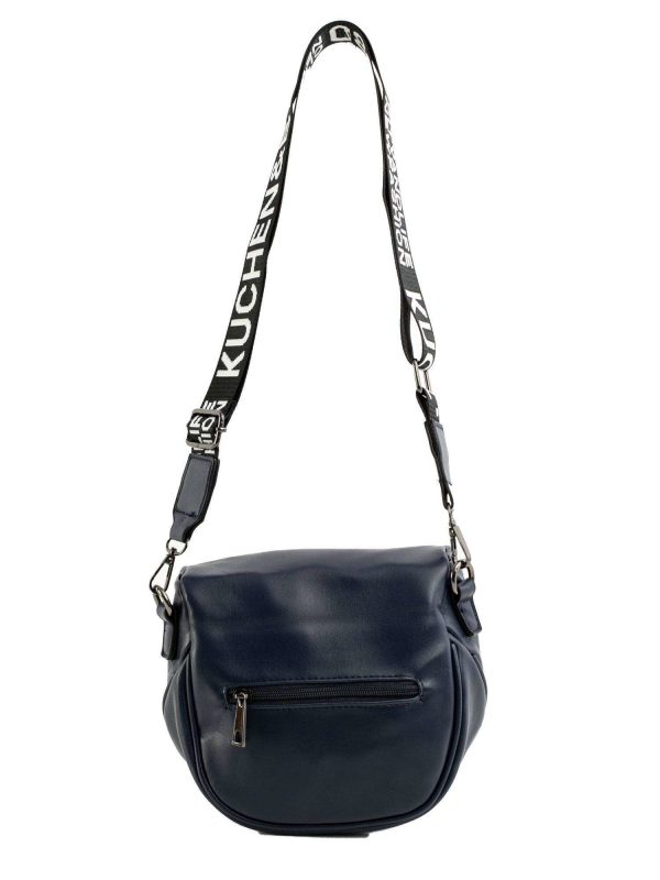 Navy blue eco leather handbag