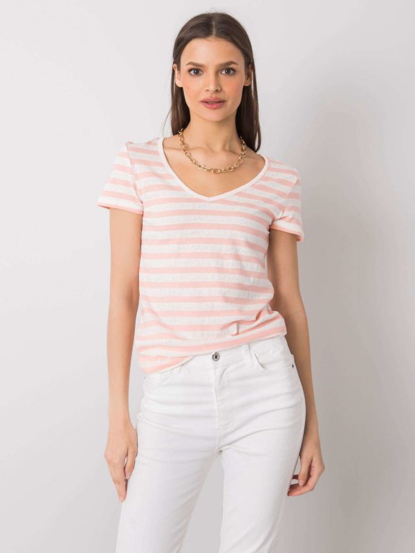 White and pink striped t-shirt Salmina RUE PARIS