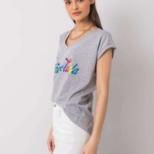 Grey T-shirt with print by Hollis