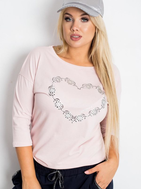 Pale Pink Plus Size Blouse Feelings