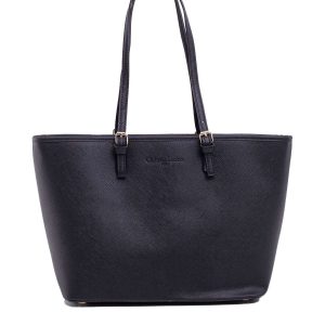 Black eco-leather city bag