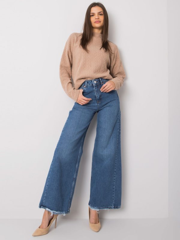 Lunnaria Dark Blue Wide Denim Pants