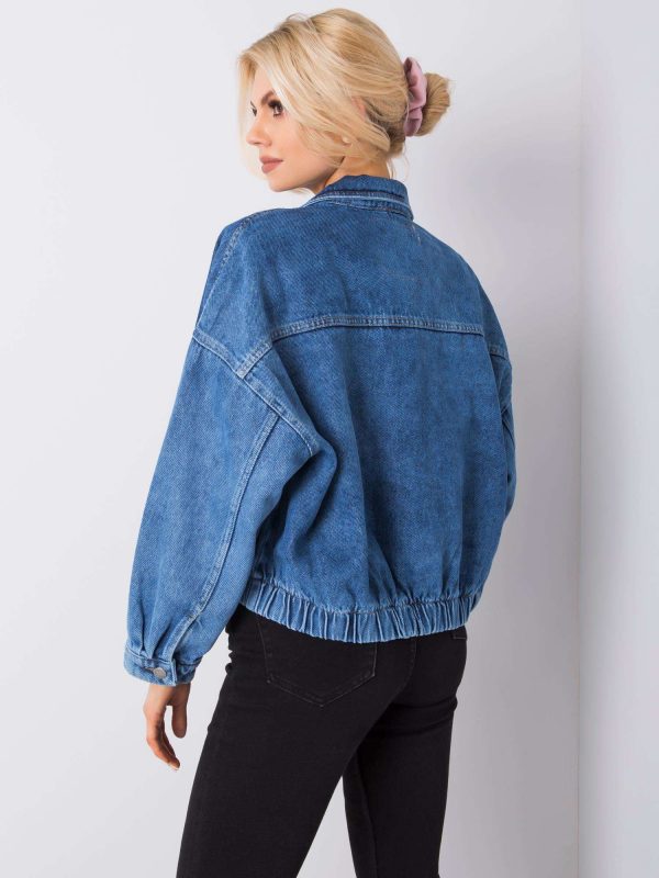 Blue zipper denim jacket Jule RUE PARIS