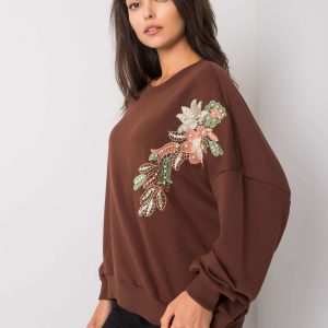 Dark brown sweatshirt with Nour applique