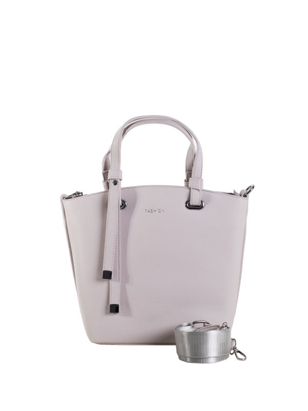 Grey shoulder bag with adjustable strap