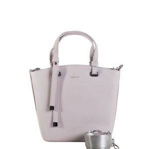 Grey shoulder bag with adjustable strap