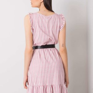 Clarabelle striped burgundy dress