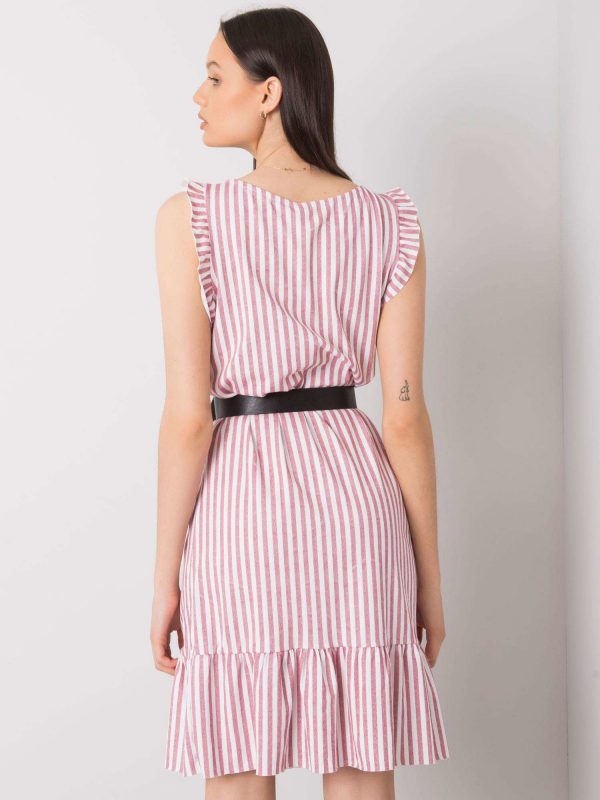 Clarabelle striped burgundy dress