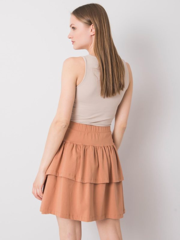 Camel mini skirt with flounces by Jenny