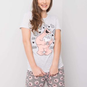 Grey Printed Ladies Pyjamas