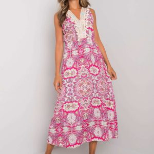 White and pink patterned dress Lylah