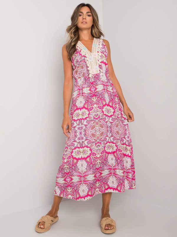 White and pink patterned dress Lylah