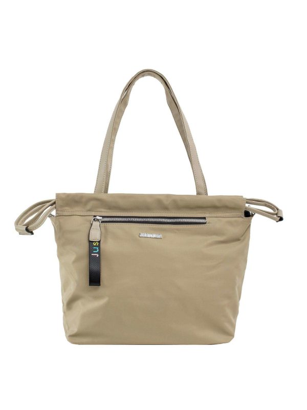 Dark beige shoulder bag with detachable strap