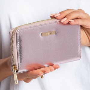 Pink-silver gloss wallet