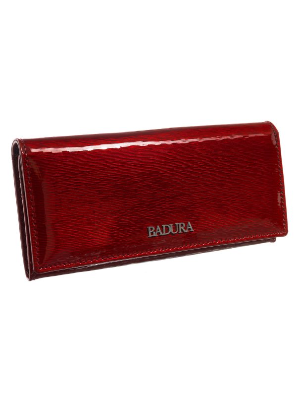 Women's red oblong wallet BADURA