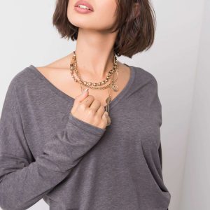 Dark grey melange blouse Modena